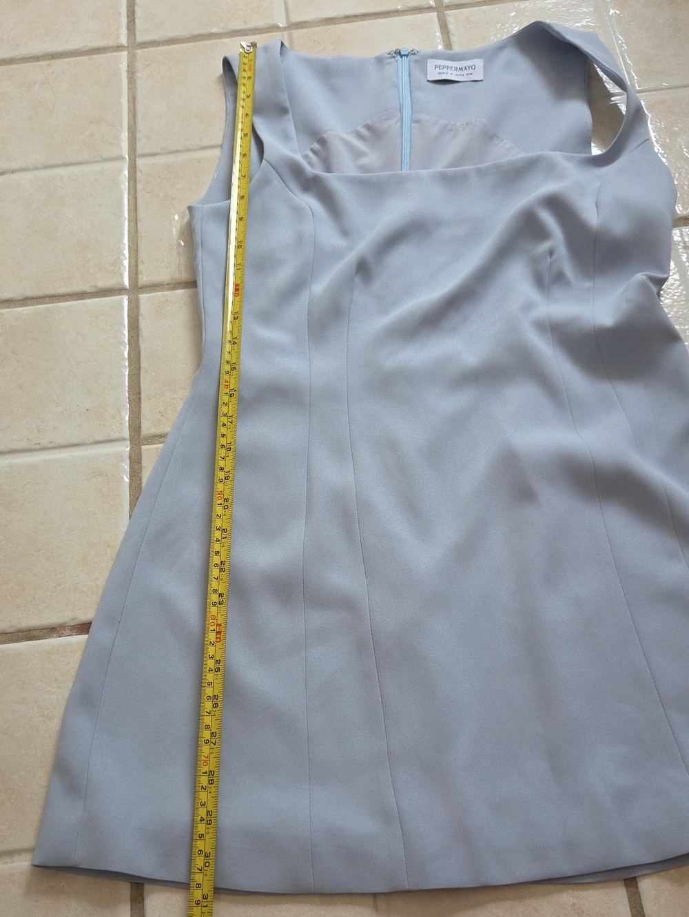 Peppermayo Powder Blue Square Neck Mini Dress - Picture 6 of 7
